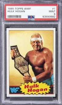 1985 Topps WWF #1 Hulk Hogan Rookie Card - PSA MINT 9